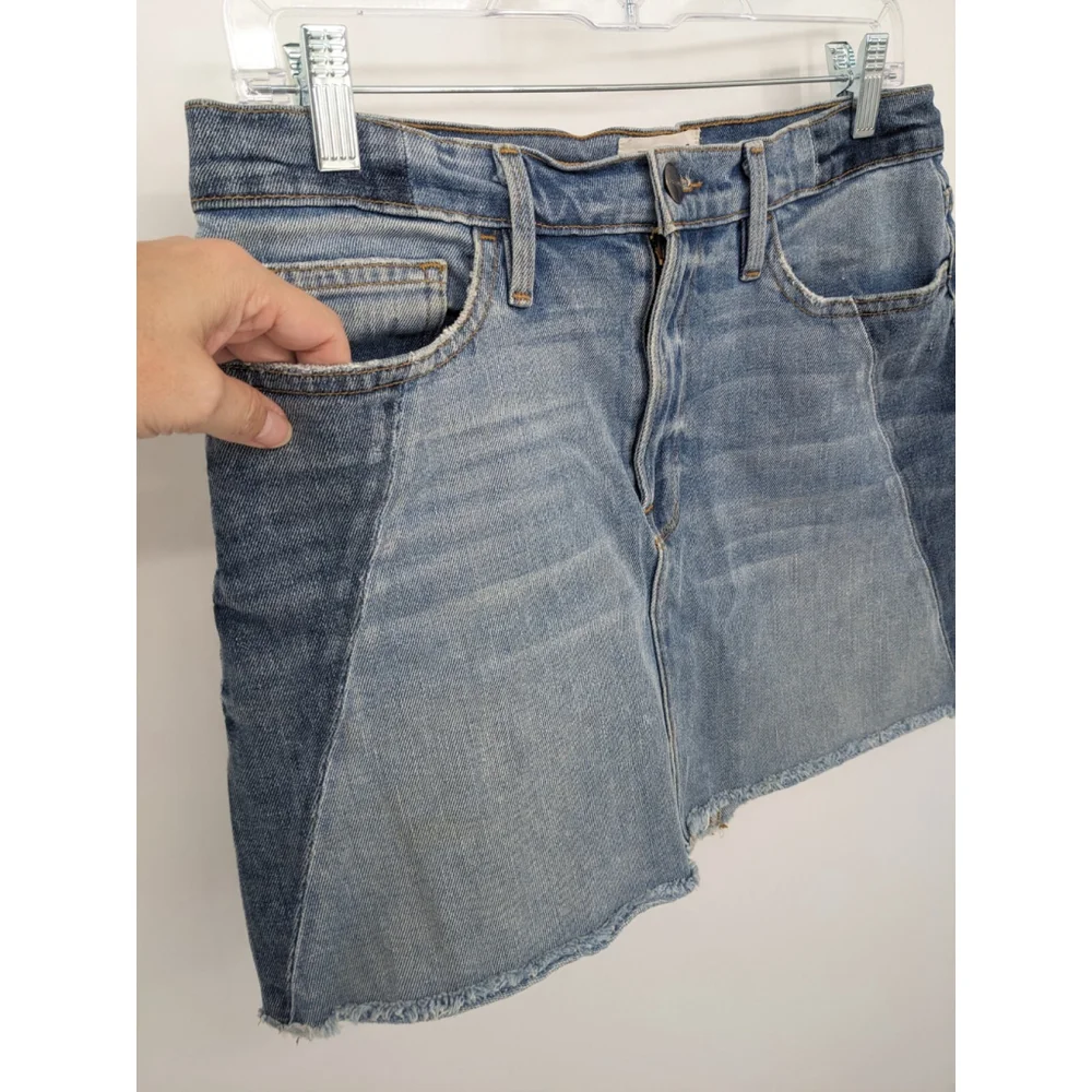 Frame Denim Skirt Women 27 Blue Mini Stretch Jean Trendy Western Y2K 90's Casual